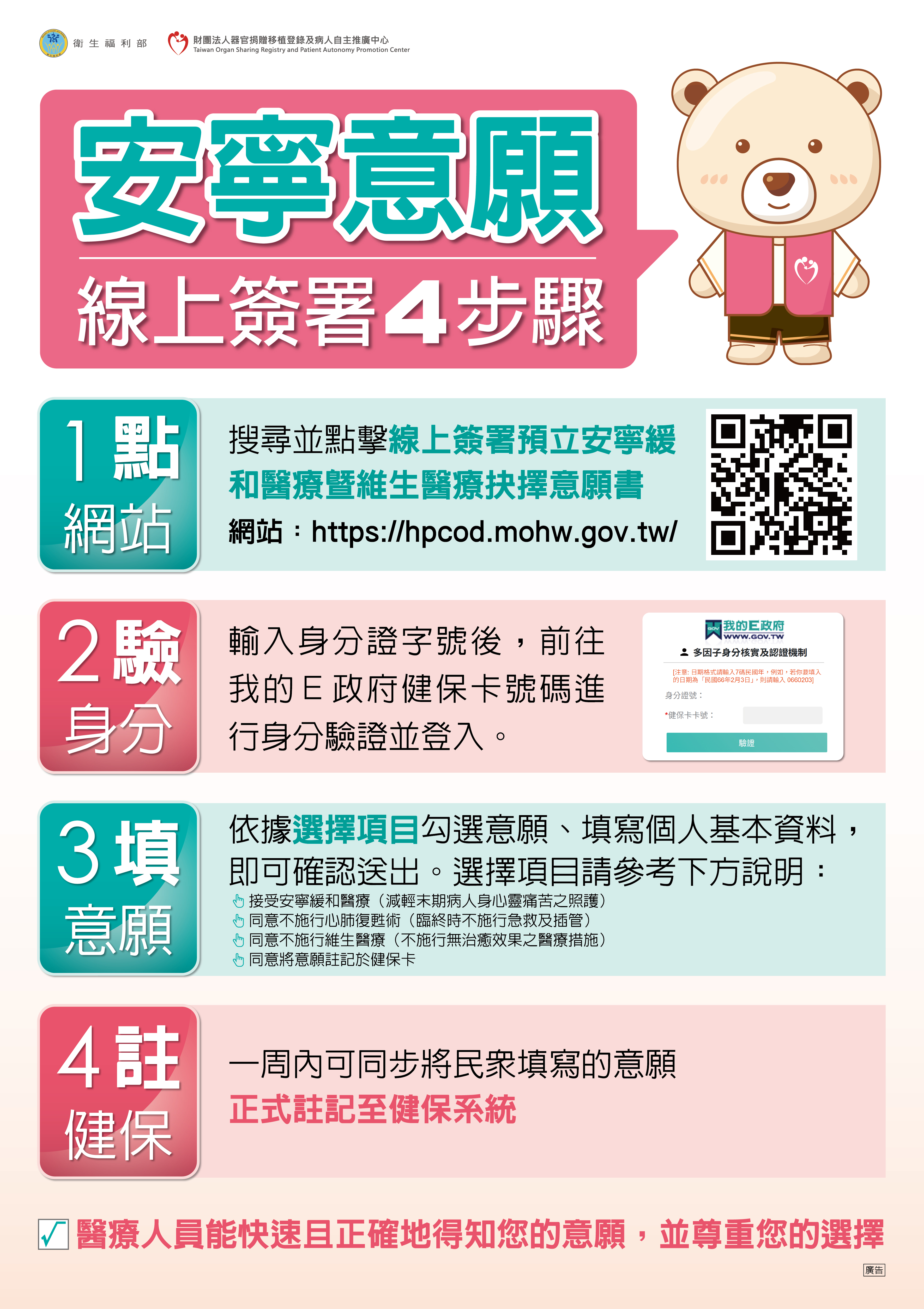 【海報】線上簽署安寧緩和意願